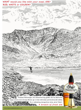 温莱特啤酒的广告印刷品