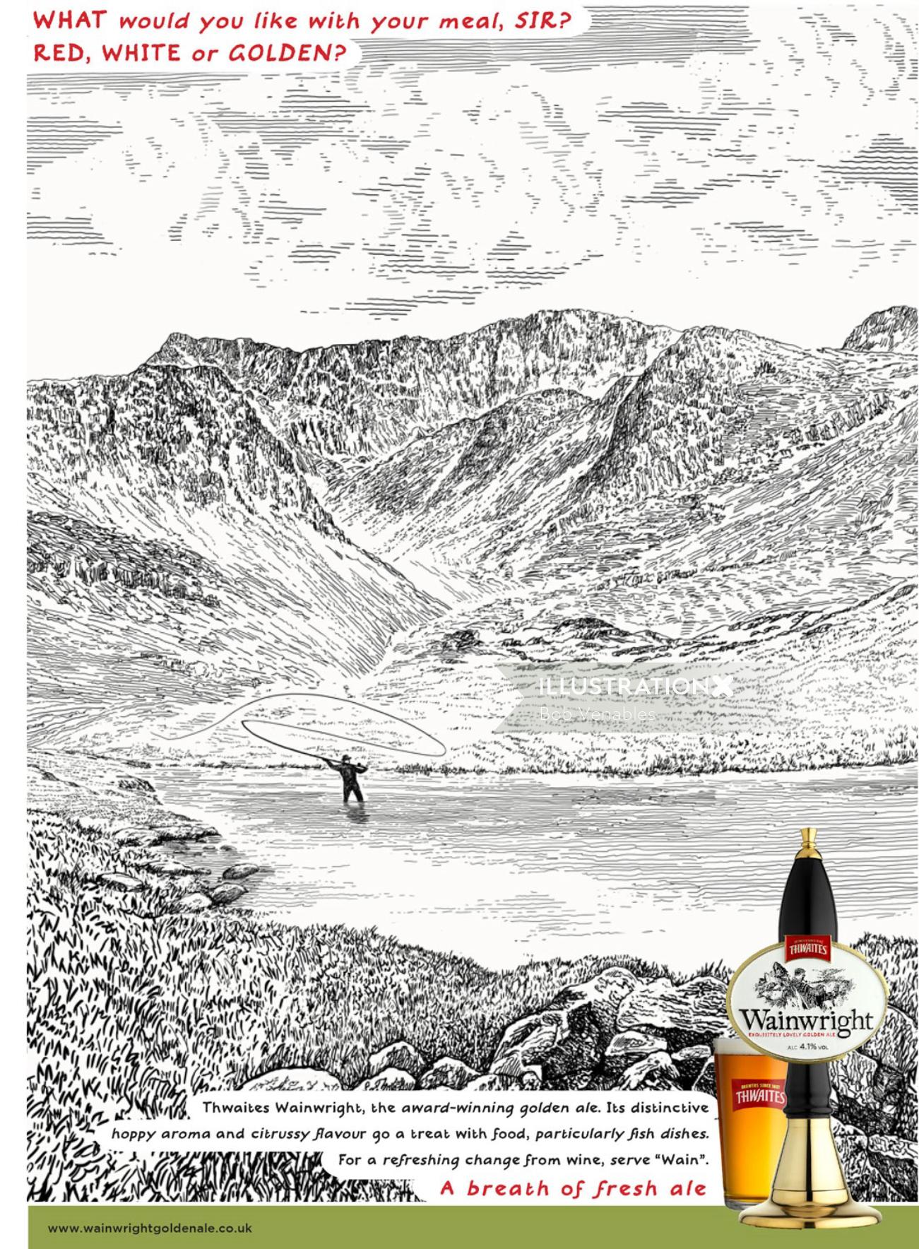 Publicidade impressa da cerveja Wainwright