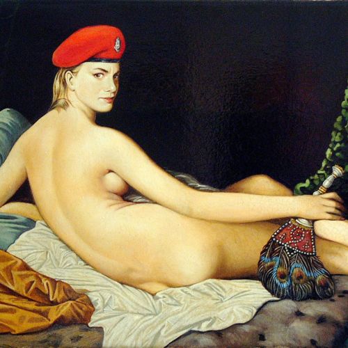 Nude woman pastiche art