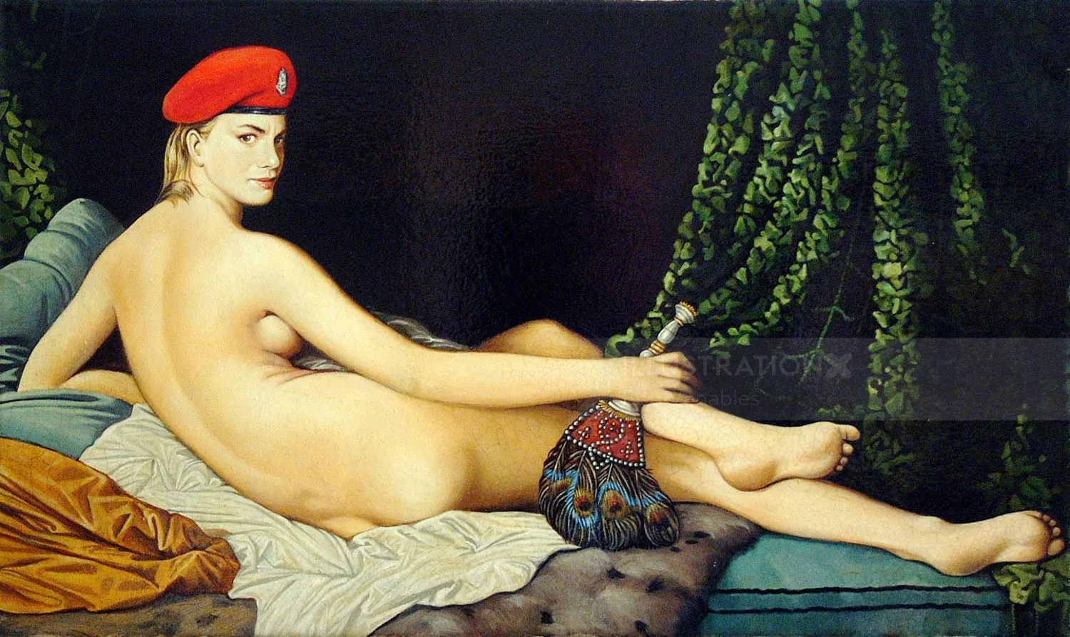 Nude woman pastiche art
