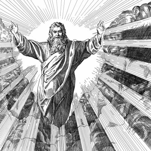 Jesus Christ black and white illustration 