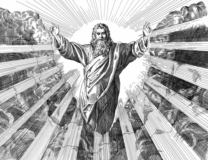 Jesus Christ black and white illustration 