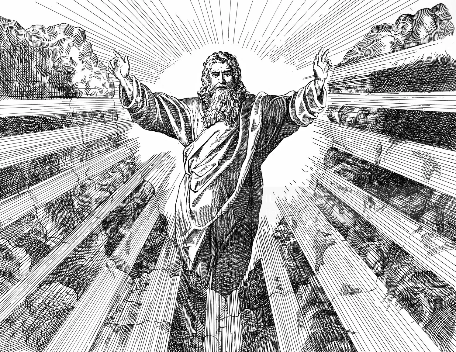 Jesus Christ black and white illustration 