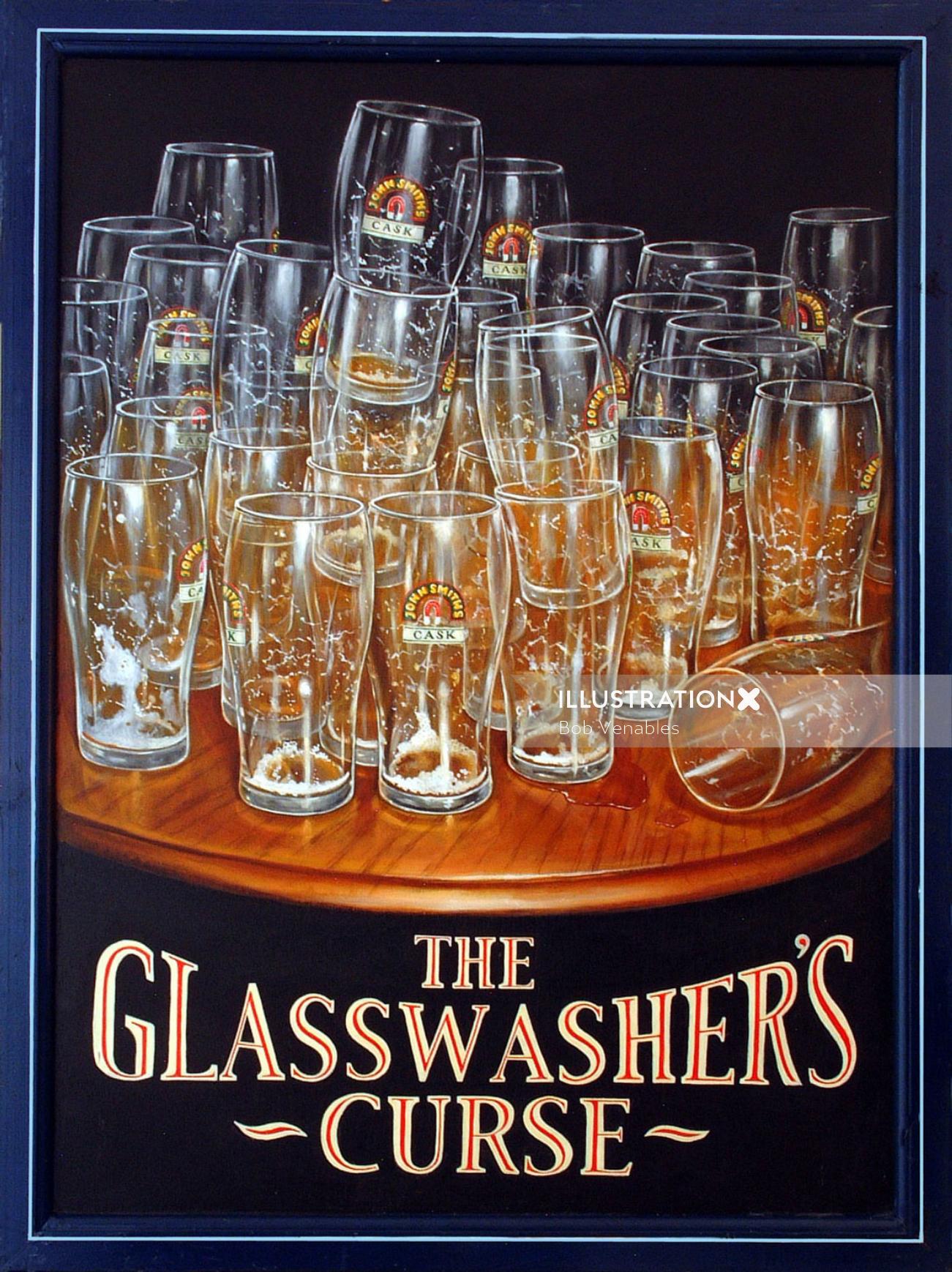Arte do pôster da maldição do Glasswasher