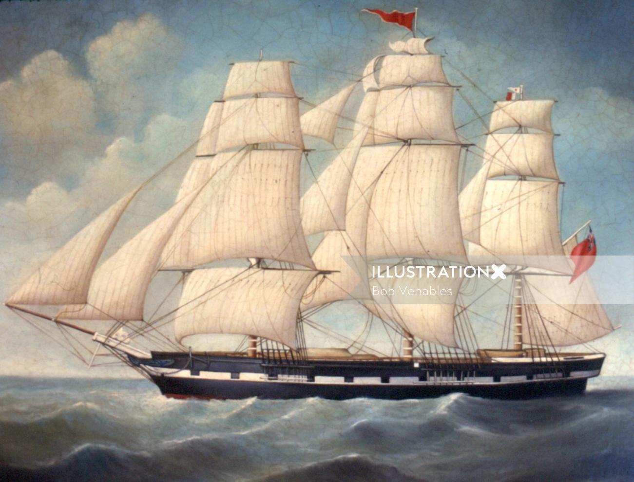 Peinture de navire de galion