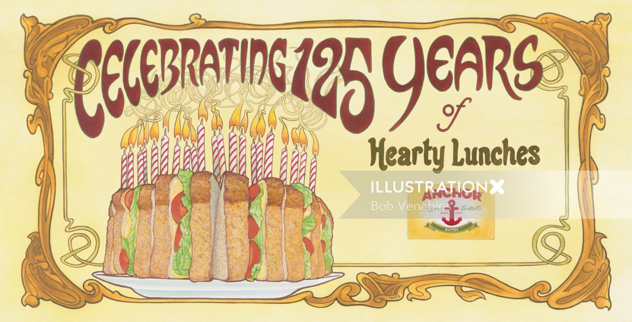 Comemorando 125 anos de cartaz publicitário Anchor Original Butter