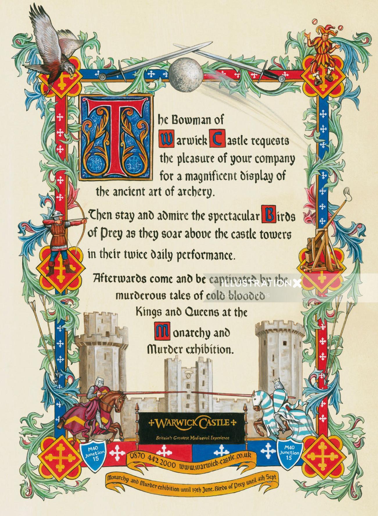 Affiche publicitaire de l&#39;exposition sur le meurtre du château de Warwick