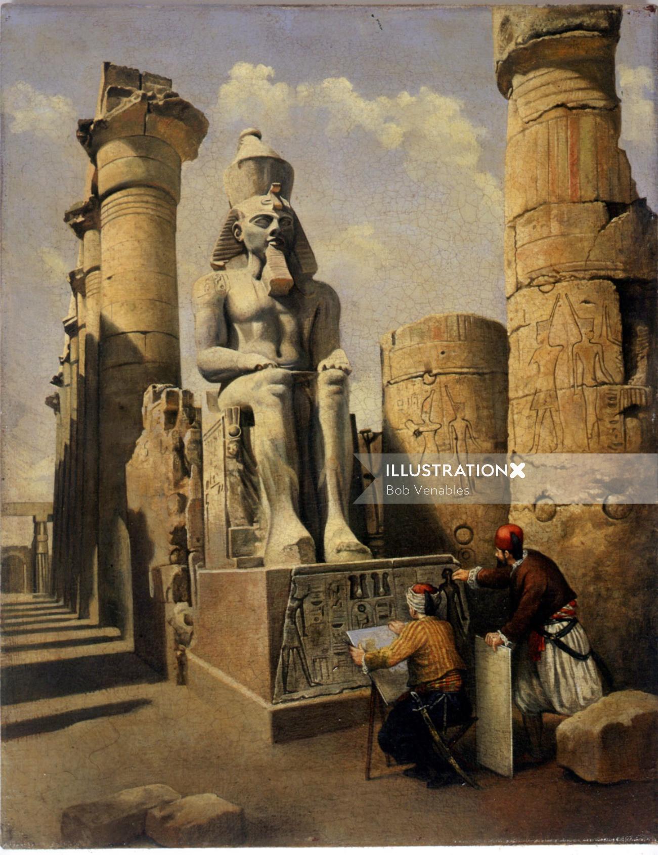 Statue d&#39;architecture du pharaon Ramsès