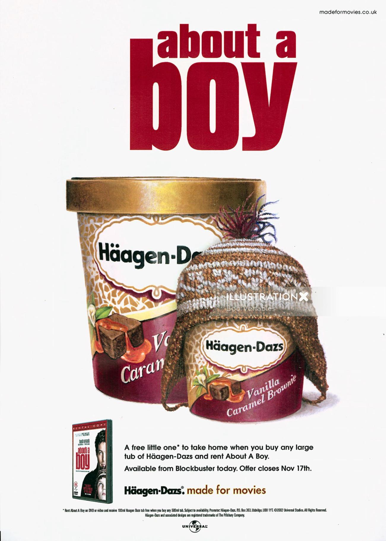 Emballage de Haagen-Dazs Vanille Caramel Brownie