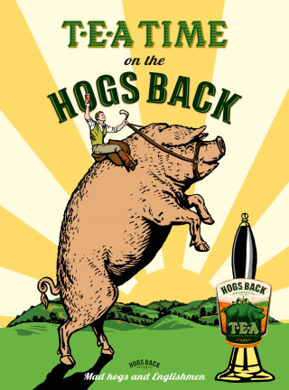 Ilustración publicitaria de Hogs Back Tea