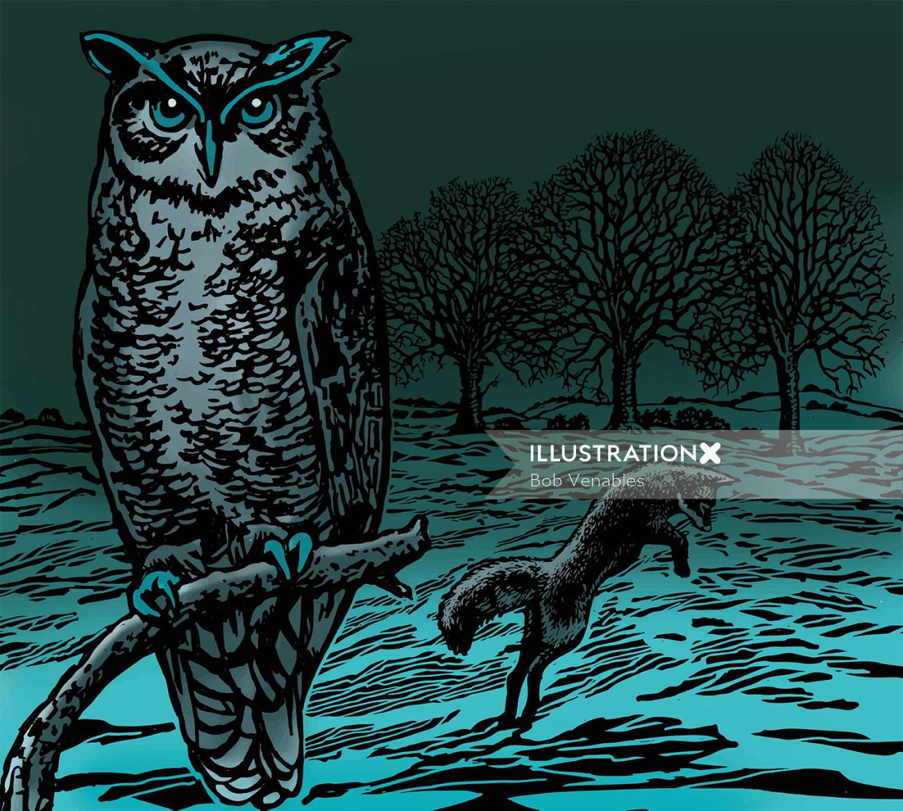 Animal Owl painting