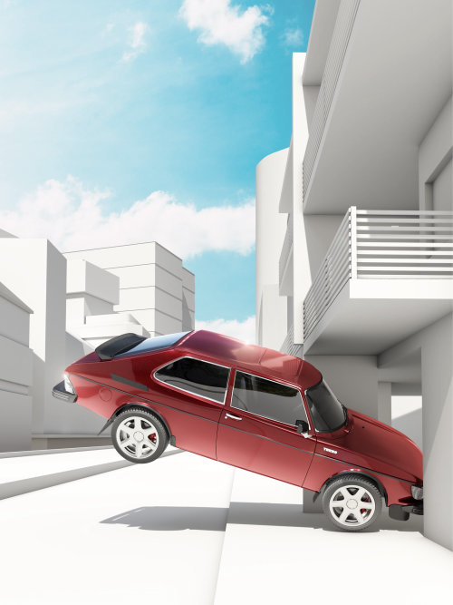 3D acidente de carro