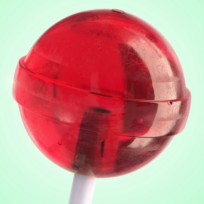 3d chocolate red color lollypop
