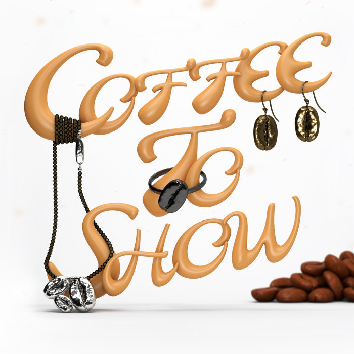 3d lettering coffee to show
