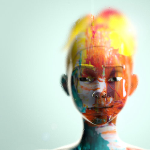 Ilustração 3D humana com cores
