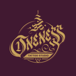 Logo de lettrage pour le studio de tatouage Oneness