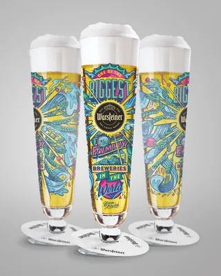 Lettering Design For Warsteiner Drink Glasses