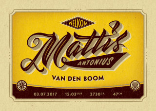 Diseño de tarjeta de cartel Mattis Antonius. 