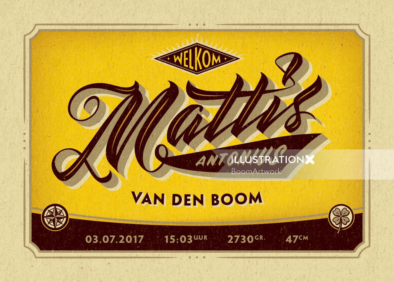 Design de cartão de cartaz Mattis Antonius