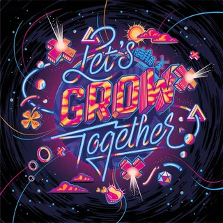 Let's Grow Together Lettering illustration