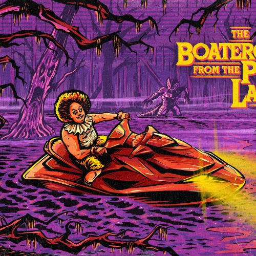 Poster design of the botercycle from the purple lagoon 