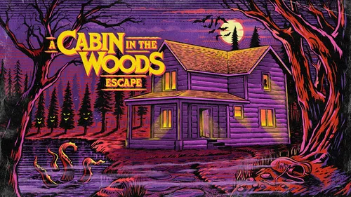 A cabin in the woods escape poster design