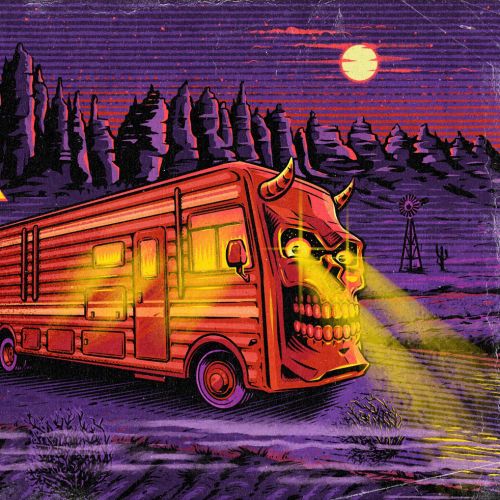 Graphic design of a killer camper 