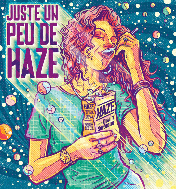Fille de la publicité mangeant de la brume