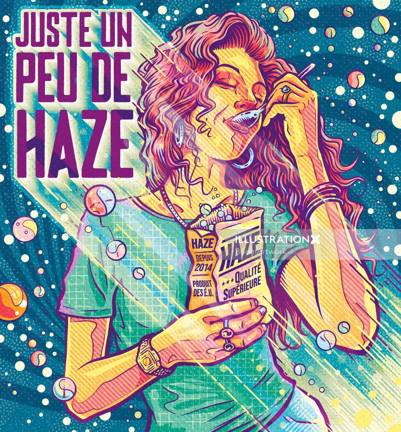 Publicidad Chica comiendo Haze