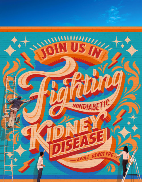 Lettering illustration of Fighting Kidney Disease