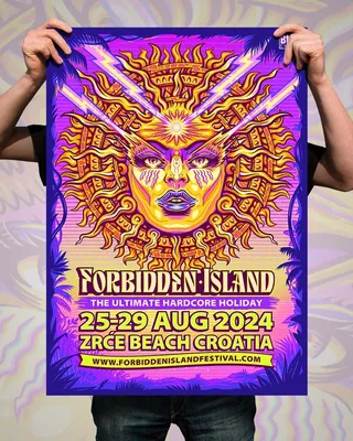 Forbidden Island poster and logo design