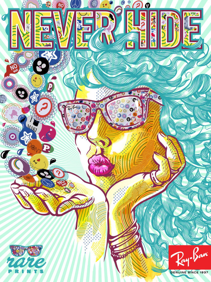 Illustration work for Ray Ban's Rare Prints campaign