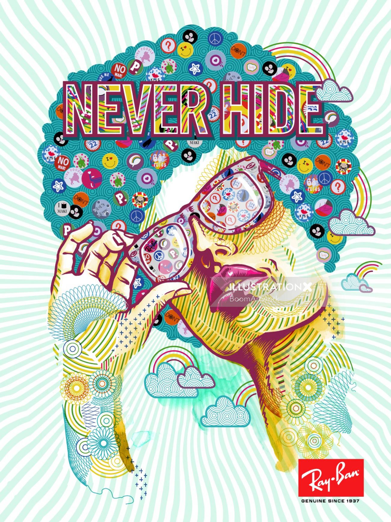 Illustration for Ray Ban ad by BoomArtwork