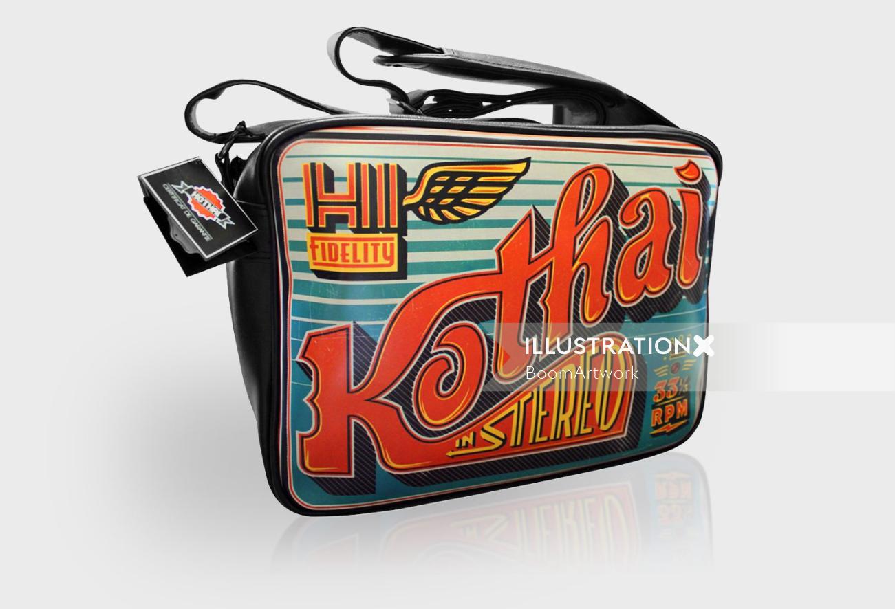 Arte finala tipográfica para o saco de Kothai
