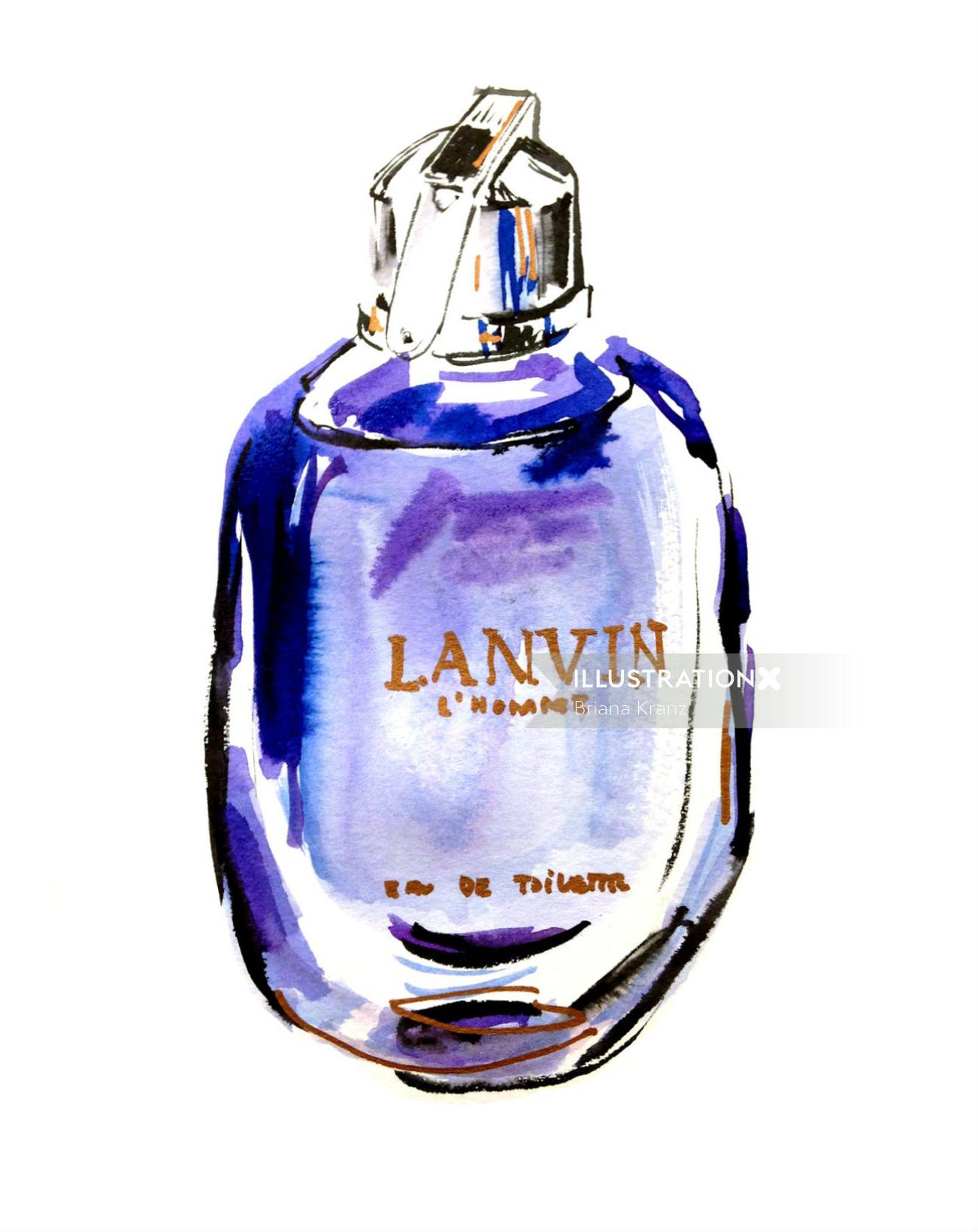 Uma ilustração para o perfume Lanvin L&#39;homme