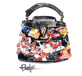 Colorful floral handbag illustration by Briana Kranz