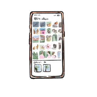 Illustration of a smartphone screen with app icons by Briana Kranz