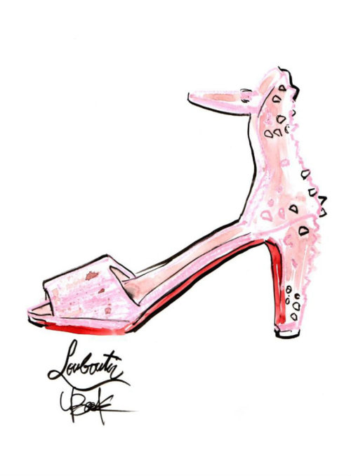 Watercolour Sketch For Louboutin Shoe
