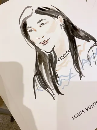 Minimalist black ink portrait of a woman by Briana Kranz
