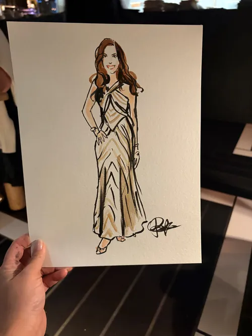 Fashion gown illustration by Briana Kranz Live Event Drawing