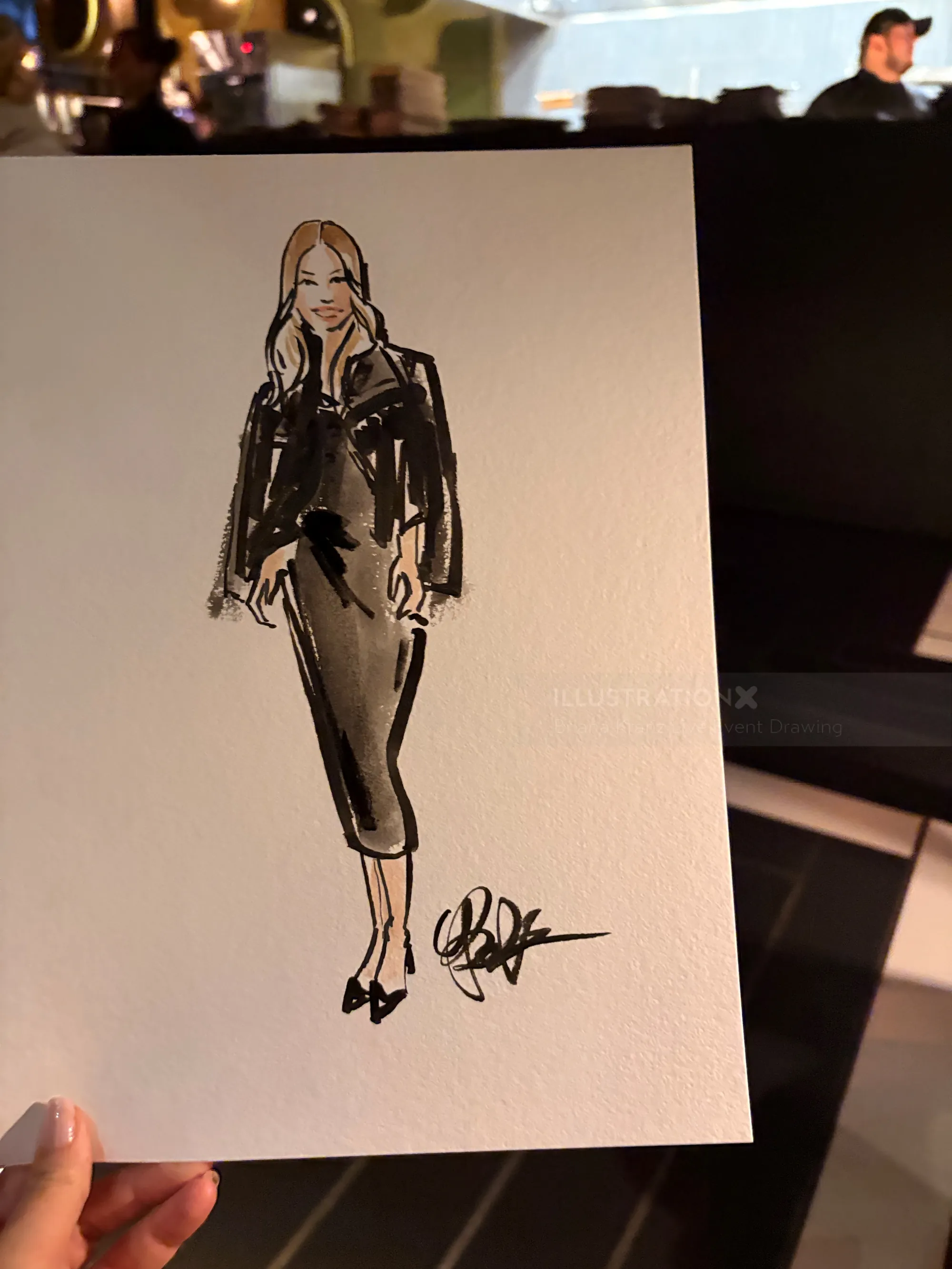 Fashion figure sketch by Briana Kranz Live Event Drawing