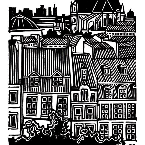 ポテス・スペイン リノカット版画 | Illustration by Burin and Plate