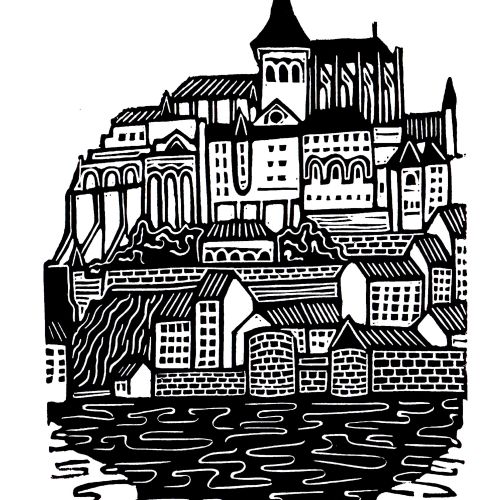 ポテス・スペイン リノカット版画 | Illustration by Burin and Plate