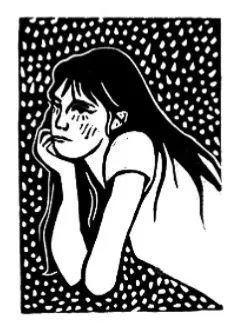 Linocut portrait of Jane Birkin by Burin and Plate