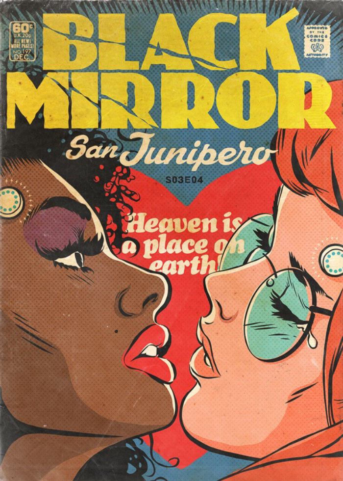 Black Mirror comic book cover illustration