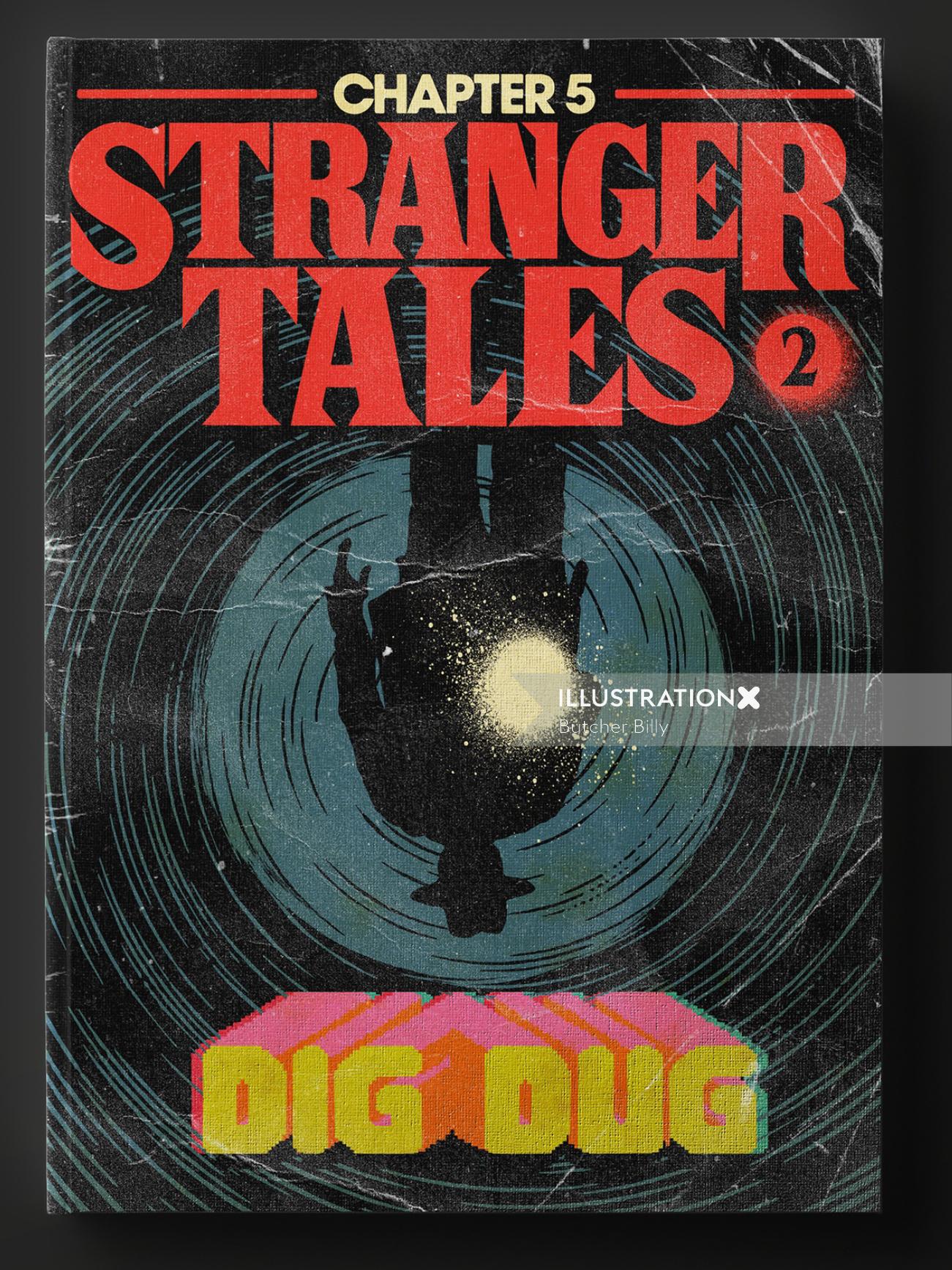 Cartel de la portada de la serie Stranger tales 2 dig dug