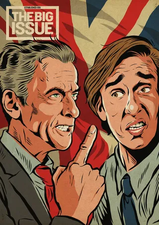 Cover illustration of Peter Capaldi & Steve Coogan for The Big Issue magazine