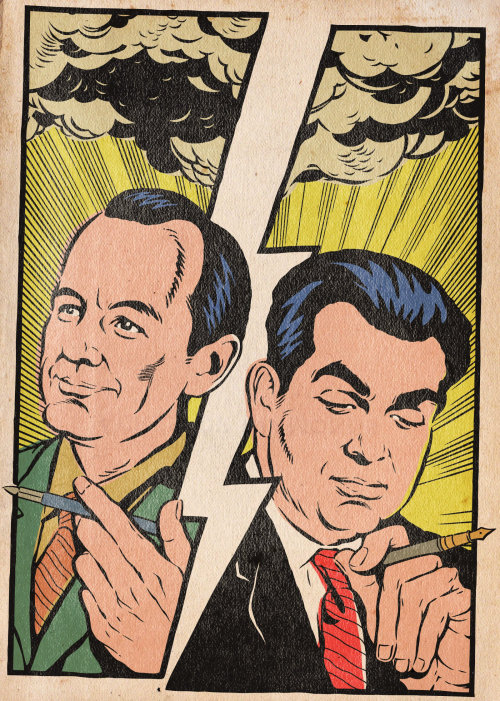 Two old men pop art poster