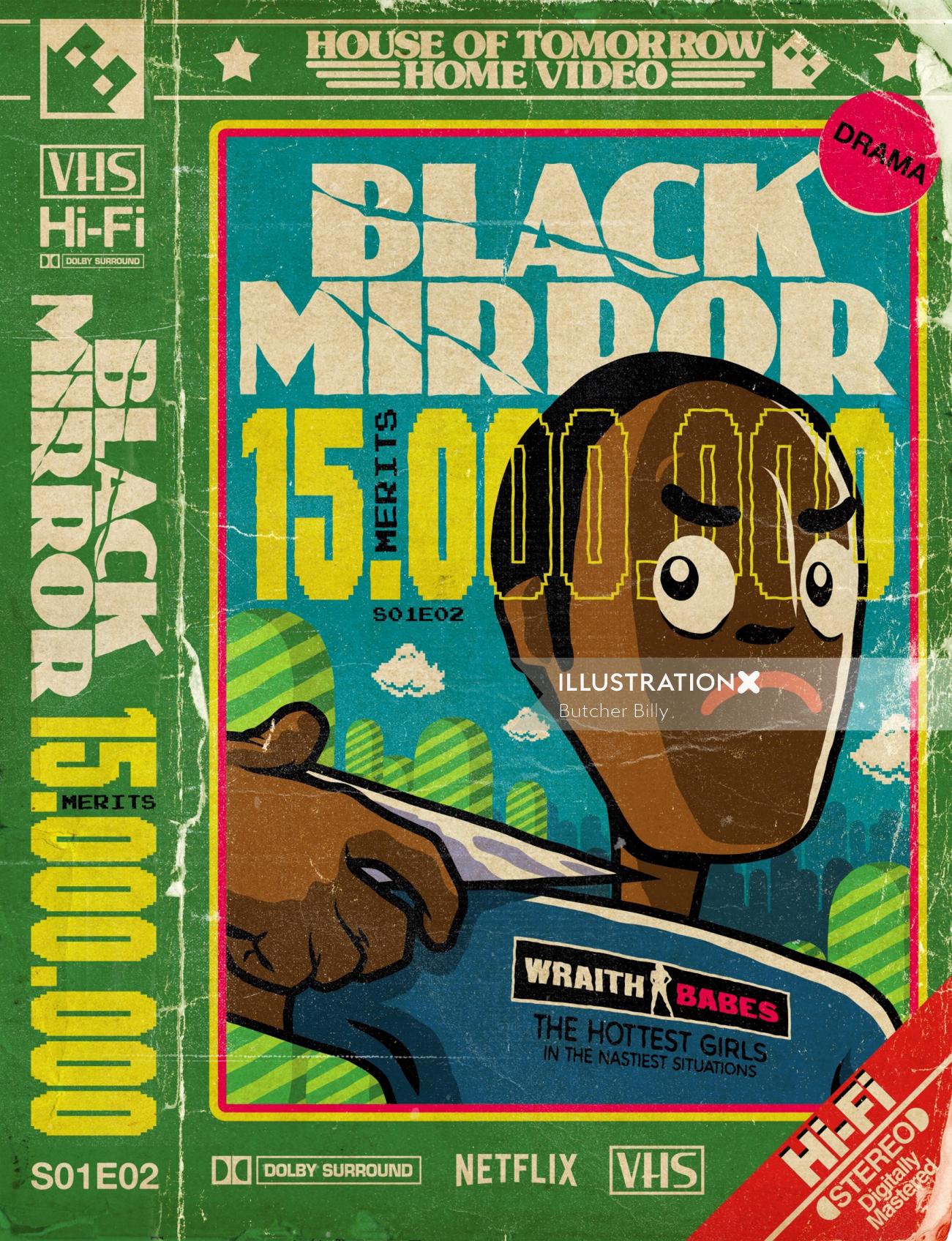 Diseño de portada para el libro Black Mirror Fifteen Million Merits