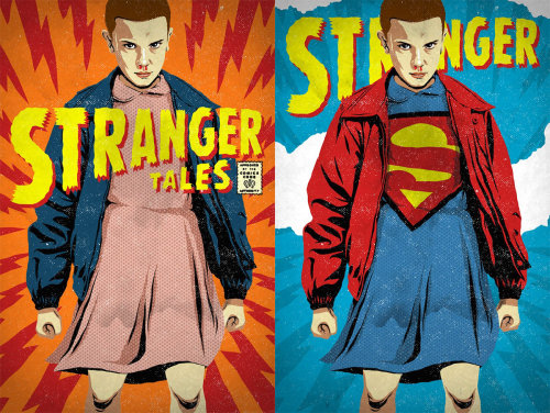 Stranger Things series with the Superman logo illustration